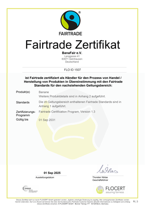 Fairtrade-Zertifikat